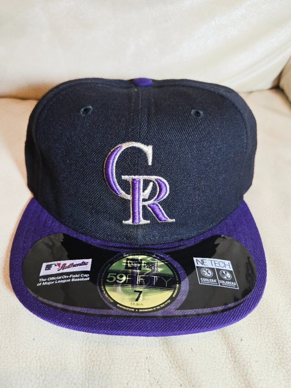 Y2K New Era 59Fifty MLB Colorado Rockies On Field Fitted Hat Cap Gray U/V Size 7